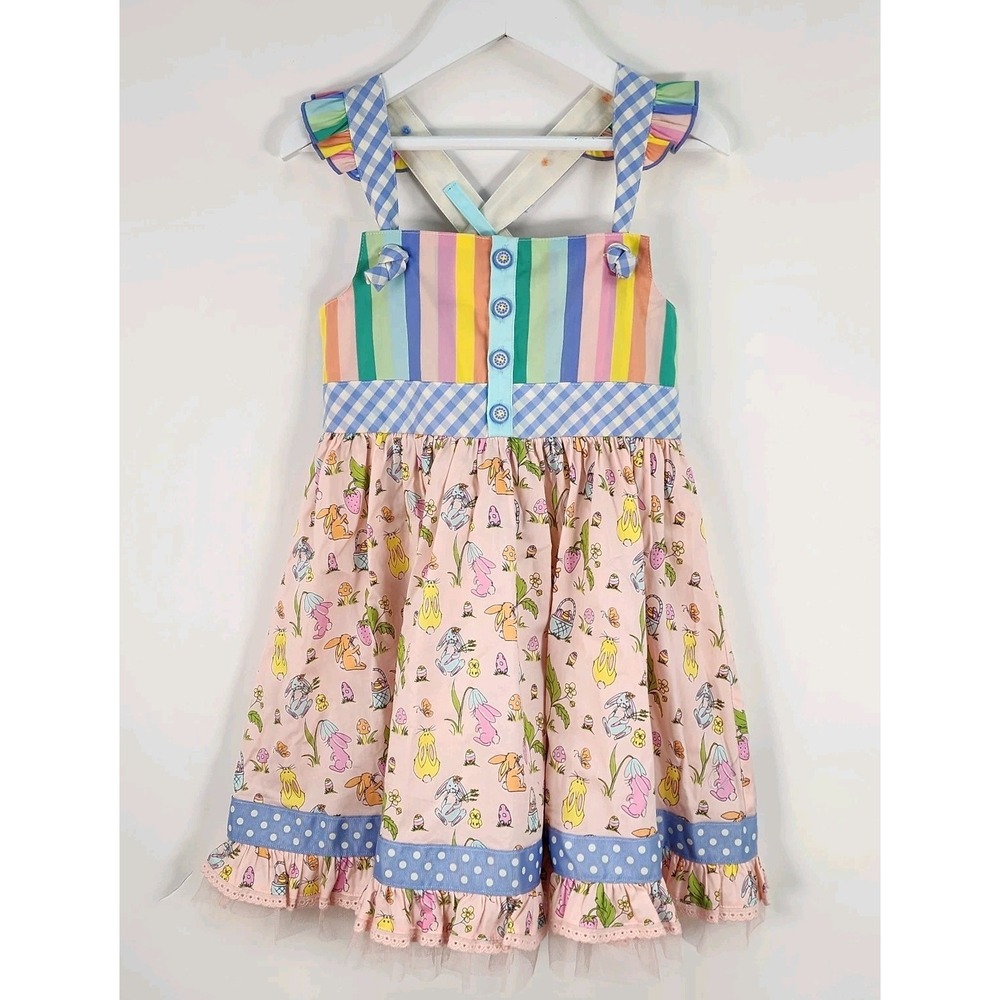 Matilda Jane Girls Size 6 'Bunny Up' Knot Dress Easter Sundress
